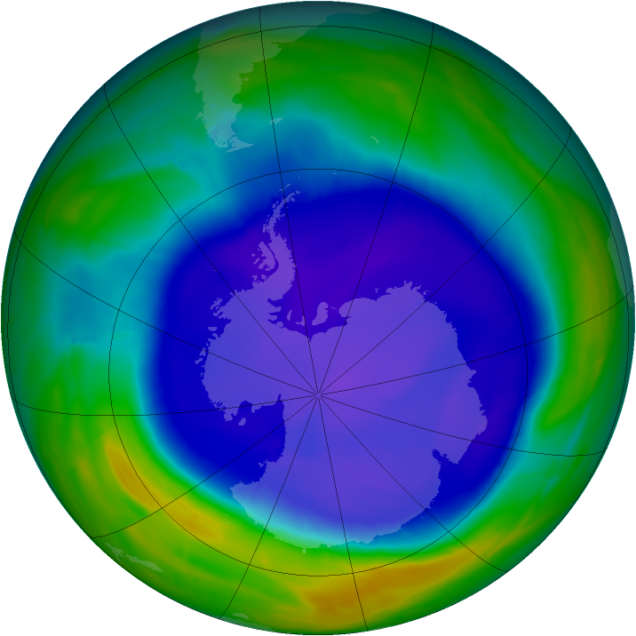 Antarctic ozone map for 19 September 2008